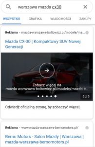 reklamy z galerią mazda